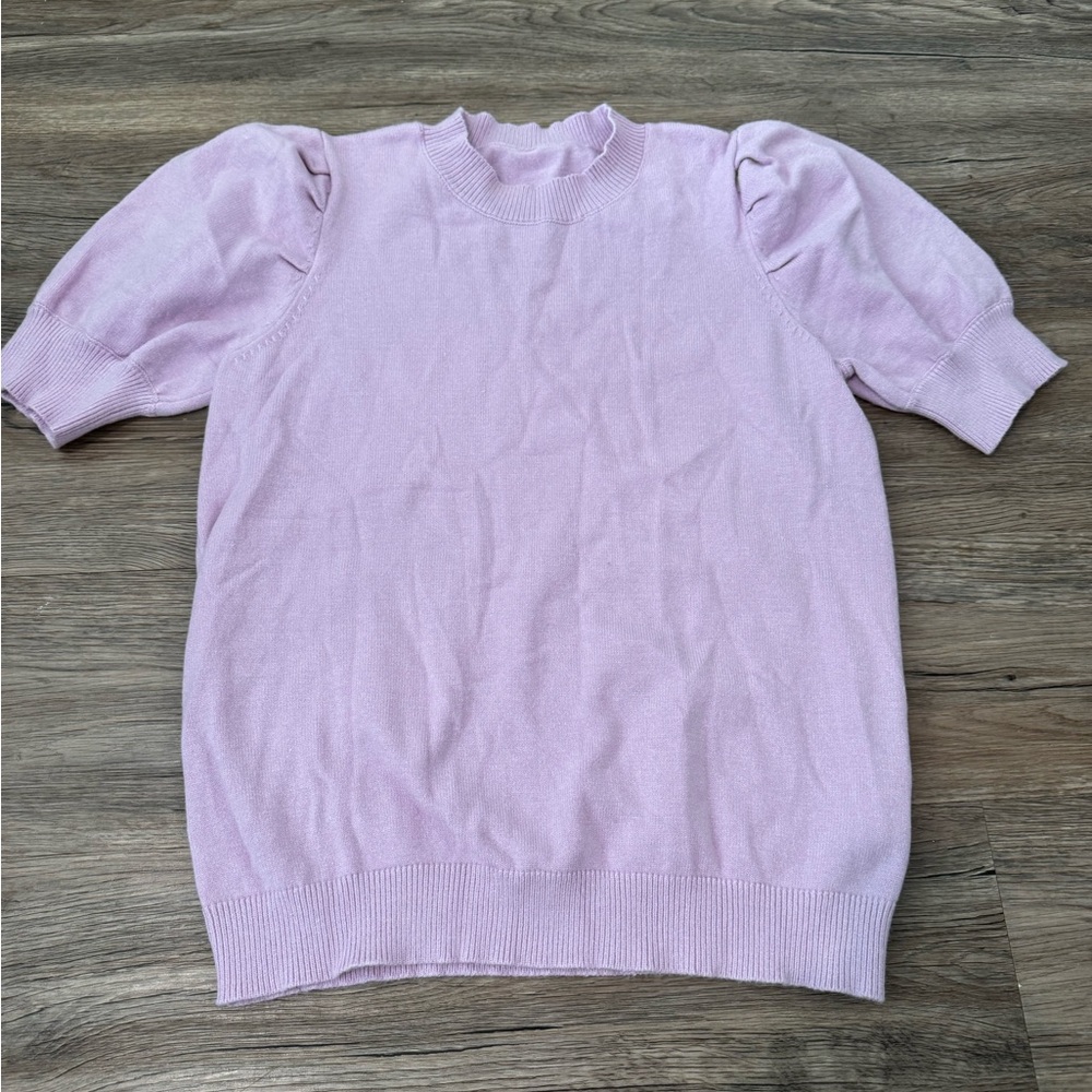 Lilac Puff Short Sleeve Sweater